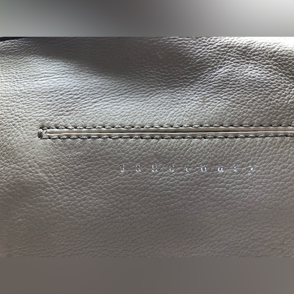 Leather satchel - 100% leather - white/ivory 16” x 12” x 3.5”+ by Sanctuary - Picture 9 of 16
